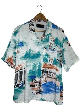Abercrombie & Fitch Viscose Colorful Button Down relaxed shirt Resort Cruise M